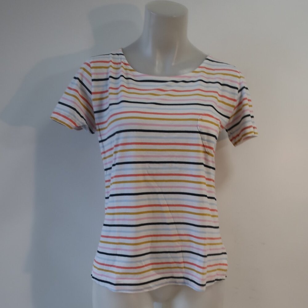 Womens Chinti & Parker White/Multi Color Striped T-Shirt S
